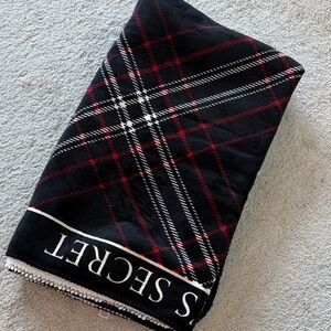 Victoria's Secret Black and Red Checkered Blanket